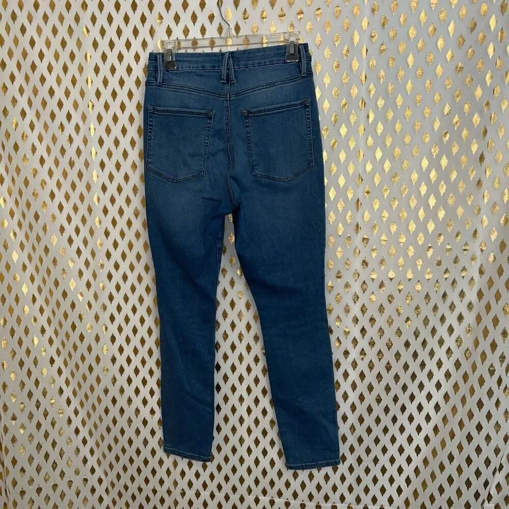 Good American jeans skinny stretchy light wash denim Khloe Kardashian size 10 - Picture 5 of 6